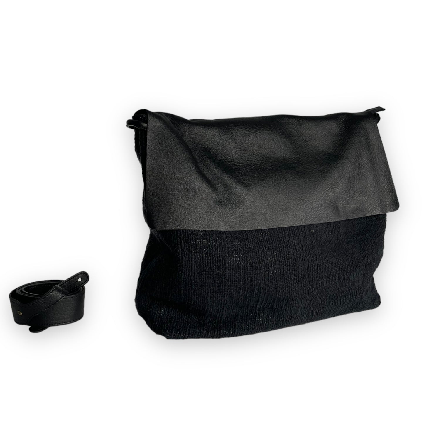 shoulder bag Mazuela • pelle/cotone Nero