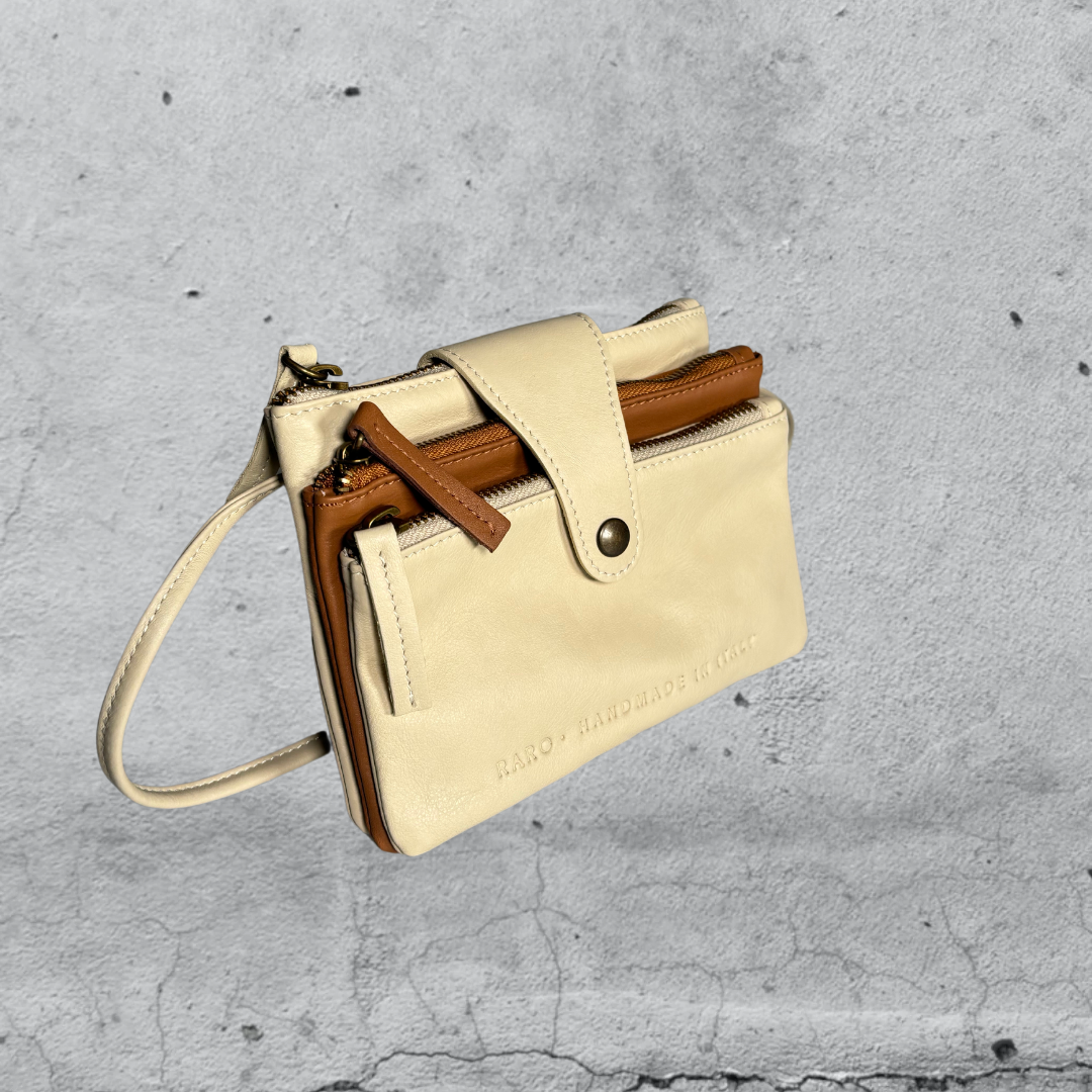 tracolla TRIS• cream / cuoio