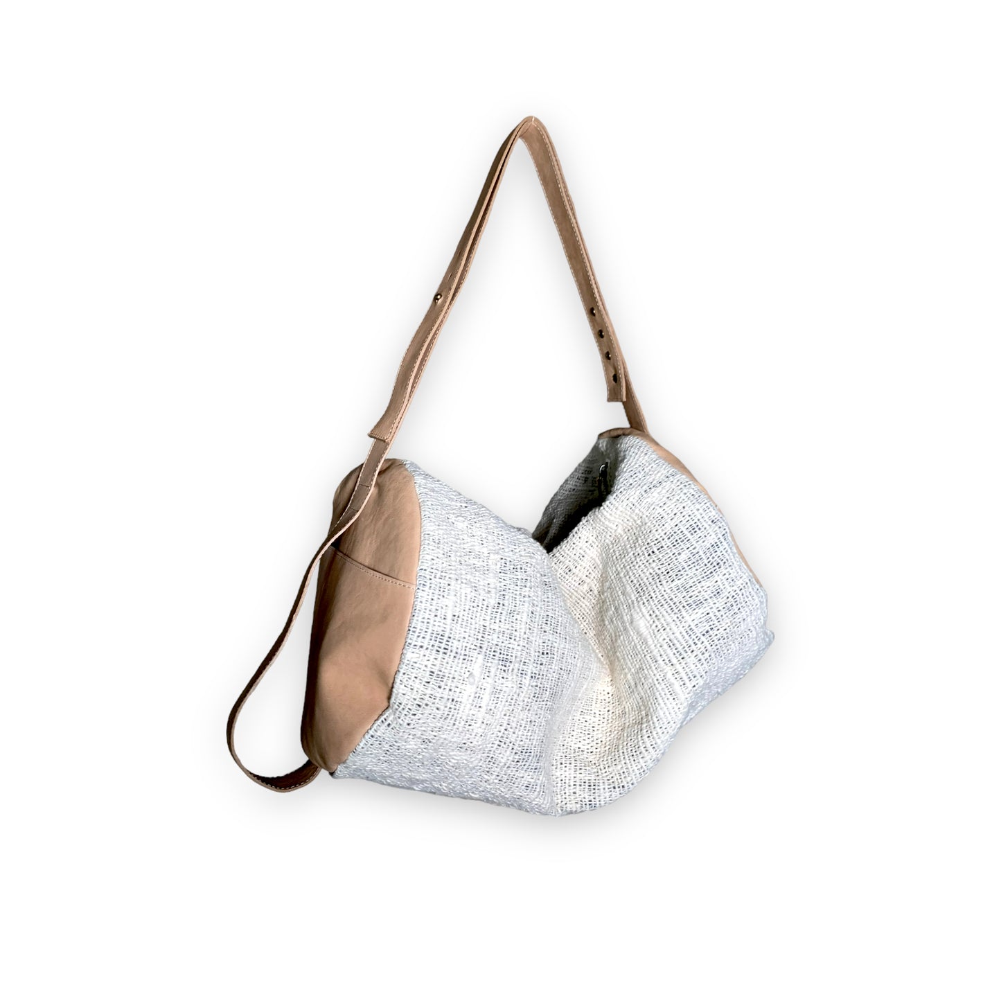 sacca Lorica • pelle naturale e cotone Ecru
