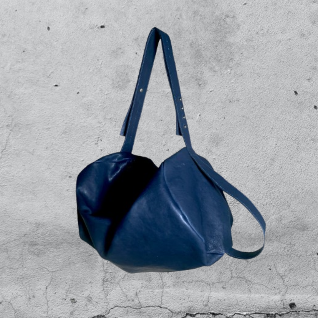 sacca in pelle Lorica • Montone Blu