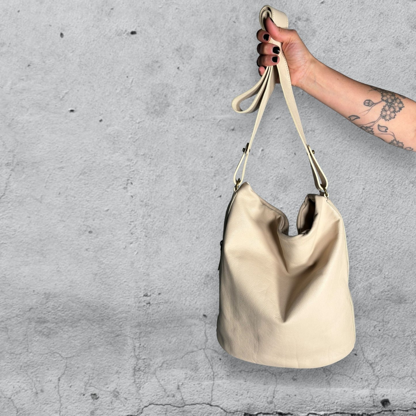 borsa a secchiello MAKI • cream
