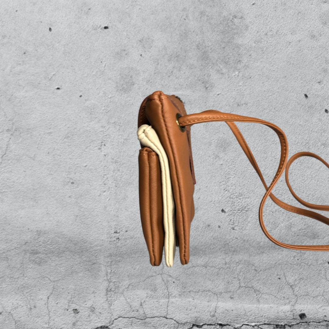 tracolla TRIS • cuoio / cream