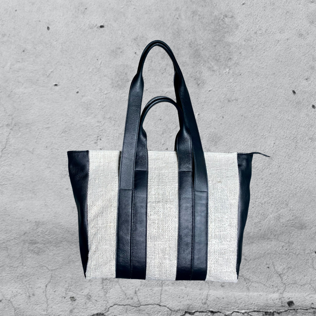 shopper cartella UBUD • nero ecru