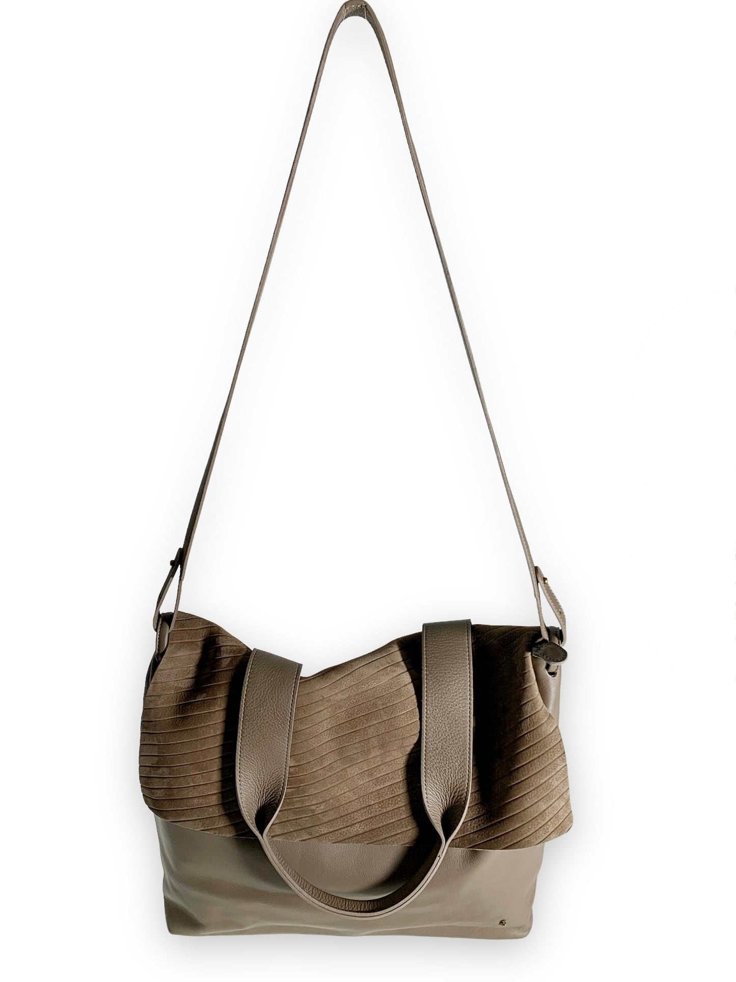 shoulder bag Mazuela • gessato taupe