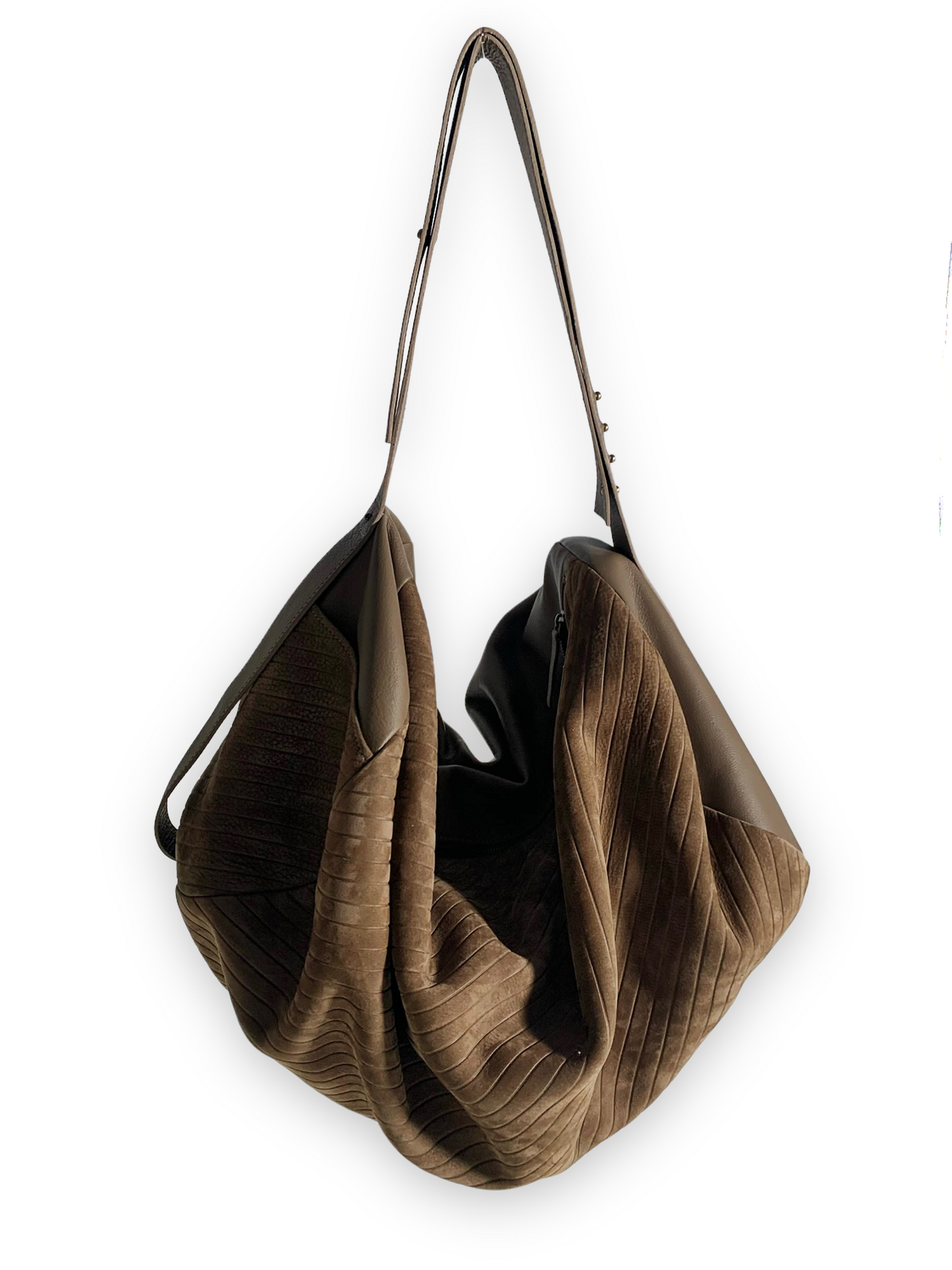 maxi bag FLO • gessato taupe