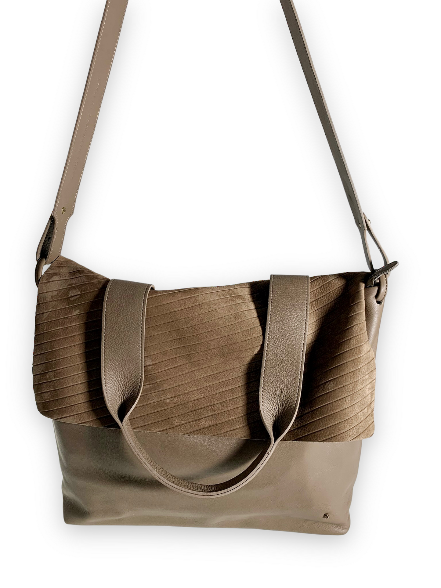 shoulder bag Mazuela • gessato taupe
