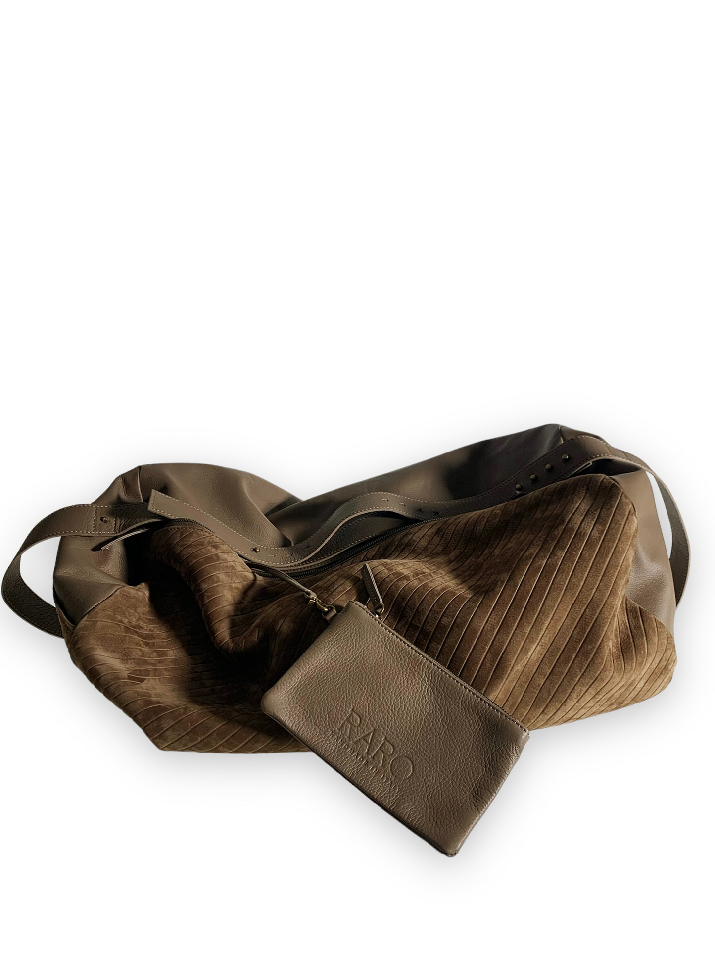 maxi bag FLO • gessato taupe