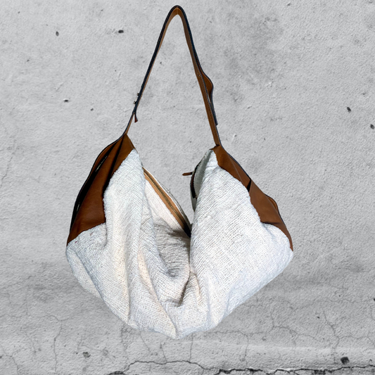 maxi bag FLO • cuoio / Ecru