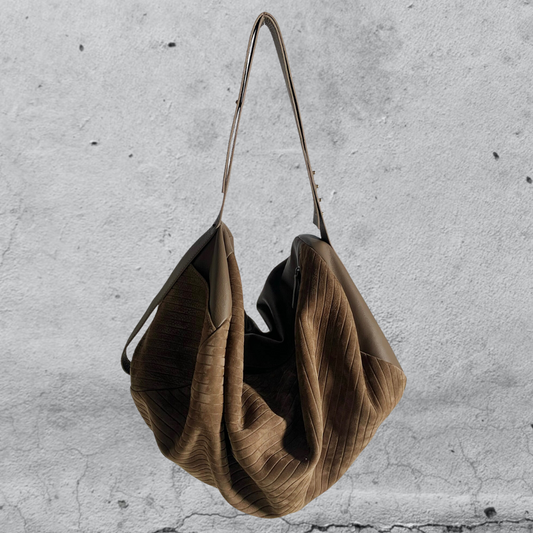 maxi bag FLO • gessato taupe