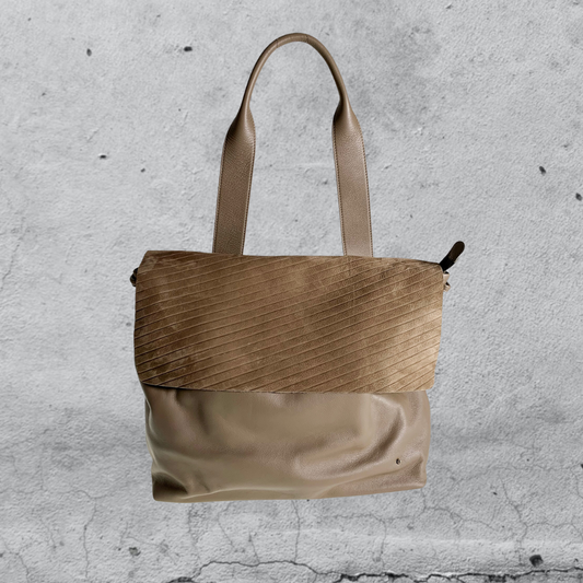 shoulder bag Mazuela •  gessato taupe