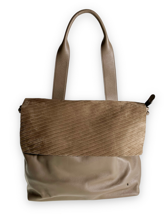 shoulder bag Mazuela •  gessato taupe